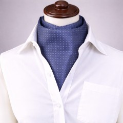   NM szatén ascot nyaksál - Kék aprómintás Francia, Ascot, Különlegesség